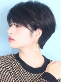 小顔美髪シアーカラーカールショートセミディ姫カット