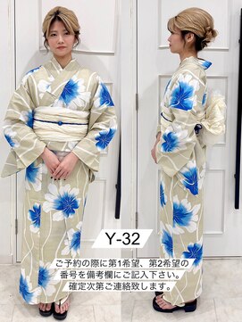 プティクローシェ バイ クオーレ(petite cloche by CUORE) 浴衣一式レンタル 浴衣番号 Y-32
