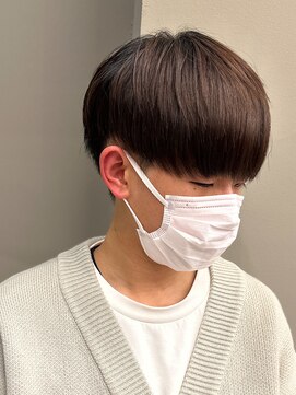 エルマーク 梅田中津(L-MARK) 黒髪マッシュナチュラルマッシュメンズヘア韓国ツーブロック