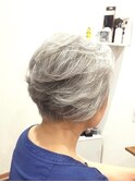 40代50代60代/ふんわりショート/パーマショート/グレイヘア