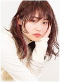 【湯田】ミディアムレイヤーピンクイヤリングカラー