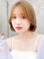 ロンド ロワール 門前仲町(Lond Loire)&nbsp;くびれヘアハイライトカラーアプリコットオレンジ門前仲町0619