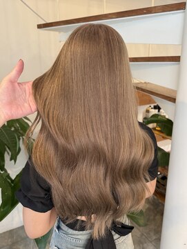 ピークスヘア(peaks hair) ミルクティーべージュアッシュブロンドヘーゼルグレージュ堀江