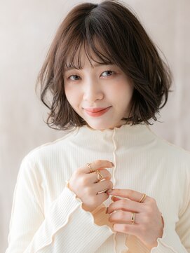 モッズヘア 上尾西口店(mod's hair) 暗めカラーチャコールグレー抜け感ボブパーマY上尾20代30代40代