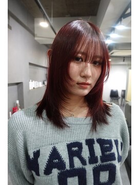 ワンズオゼ 渋谷(ONE's oze) ハイトーン/ダブルカラー/クラゲヘアー/オリーブグレー/小顔/