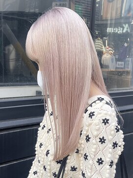 サンクマーケット 渋谷(cinq MARKET) 渋谷ケアブリーチカラーピンクベージュホワイトブロンドカラー◆