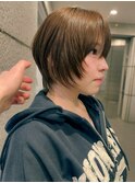 パーマ落とし　ショートボブ　酸性ストレート　くびれショート