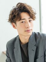 メンズイケメンパラダイス(Men'sイケメンパラダイス)&nbsp;Men'sカットニュアンスパーマセンターパート/ツーブロック