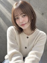 ノア(NOA) 【NOA】韓国風レイヤーボブ×シースルーバング×ブラウンカラー