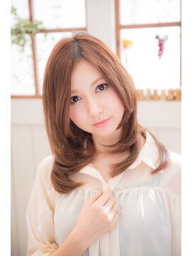 ミエルヘアーエスト 新宿店(mielhair est) ピーチオレンジの愛されストレート【mielhair新宿】