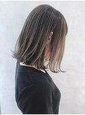 外国人風ハイライトひし形シルエットグレージュ