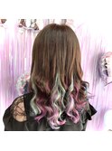 カラーエクステでユニコーンヘアに!!!