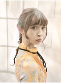 編みおろしアレンジ×ロング