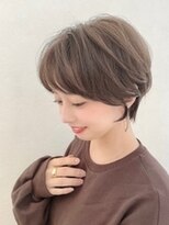 かき上げショートパーマ☆アッシュピンク