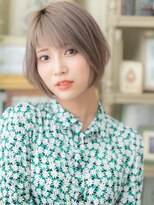 カバーヘア ブリス 北浦和(COVER HAIR bliss)&nbsp;外国人風シルキーベージュ前下がりミニボブa北浦和20代30代40代!