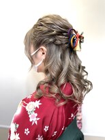 卒業式　ハーフアップ 袴ヘア