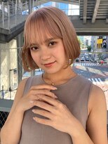 ランテルディ 渋谷(LANTERDIT)&nbsp;ピンクベージュ　ショートボブ　内巻き　ハイトーン