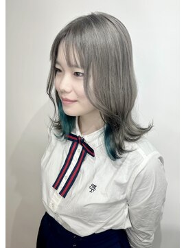 ソース 堺東(SOURCE) アッシュグレー インナーターコイズ