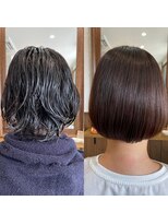 シェアする美容室 結び&nbsp;縮毛矯正で梅雨に負けないショートボブ