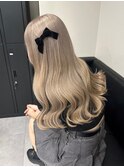 9301渋谷ブロンドミルクティーアッシュホワイト韓国ワンホンヘア