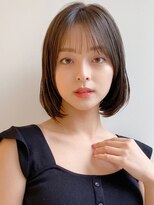 前髪 アンブレラカラー こなれミディ イメチェン ウェーブパーマ