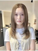 ロングレイヤー/センターバング/ハイトーン/髪質改善