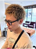 メンズ金髪スパイキーボウズ