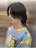 渋谷毛流れスパイラルパーマメンズボブウルフメンズミディアム