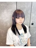 小顔見せ×エクステ馴染ませカットミディアムウルフ