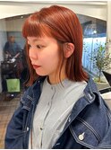 【白石】ブリーチなしオレンジレッド赤髪テコラッタオレンジ原宿