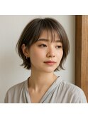 ナチュラルレイヤーショートボブ 20代 30代 40代 50代 60代
