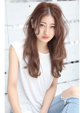 ヘアーアンドメイク シーク 吉祥寺(HAIR&MAKE SeeK) 小顔センターパート×アッシュヌーディ―カラールーズウェーブ