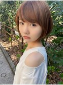前下がりボブ/モテ髪カタログ/小顔に見せるヘア/前髪カット