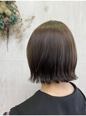ぱつっとカット外ハネボブワンレンミニボブ
