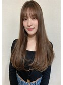 ベージュグレー黒髪レイヤーくびれヘア小顔10代20代30代40代