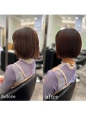 【DRAN梅田店】髪質改善×艶ピンクボブ