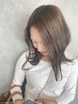 アトラス(ATLAS) 透明感モーヴカラーワンレンスタイル小顔【ATLAS/岡山】