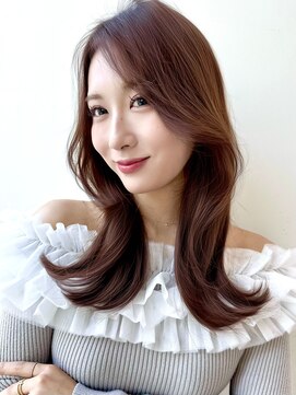 バイオレット 横浜店(Violet) 韓国レイヤーカット2wayバングカットマロンベージュKA-58