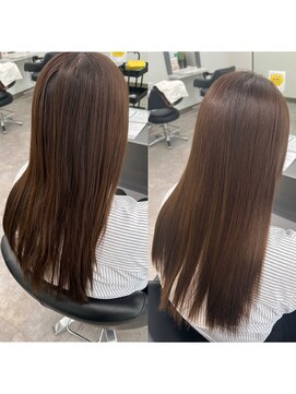 ガルボヘアー 桟橋店(garbo hair) 神艶ストレート ボリュームダウン まとまり髪