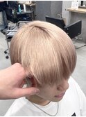 ミルクティーベージュ/ベージュ/ラウンドマッシュ