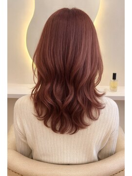 プランツヘアー 高宮店(Plants hair) ミディアムレイヤー × ピンクブラウンカラー　高宮 平尾 野間