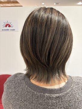 ハイライトカラー,インナー,グレー,グレージュ,ウルフ【草加】