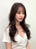 韓国ヘア/透明感カラー/小顔に見せる顔まわりカット/ミディアム