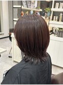 【江添茉友】レッドブラウン/赤茶/外ハネボブ