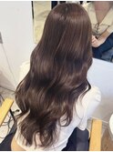 ミディアムハッシュカットグレージュデザインカラー［用賀］