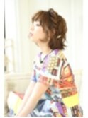 ヘアアレンジ☆編み込み無造作ボブ☆