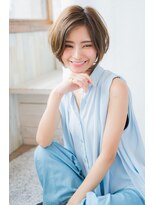 ネオリーブクレア 綱島店(Neolive Krea)&nbsp;かきあげ前髪シャドールーツオリーブカラーひし形ショート