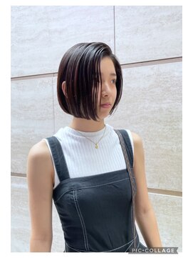 ニューラインギンザ(New-Line 銀座) ［金子涼］韓国風艶カラーかきあげボブ