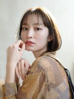 アルバム 銀座(ALBUM GINZA)&nbsp;ナチュラルストレートボブ_グレージュカラーボブウルフ_59091