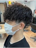 ツイストスパイラルパーマツーブロックツイストパーマフェード